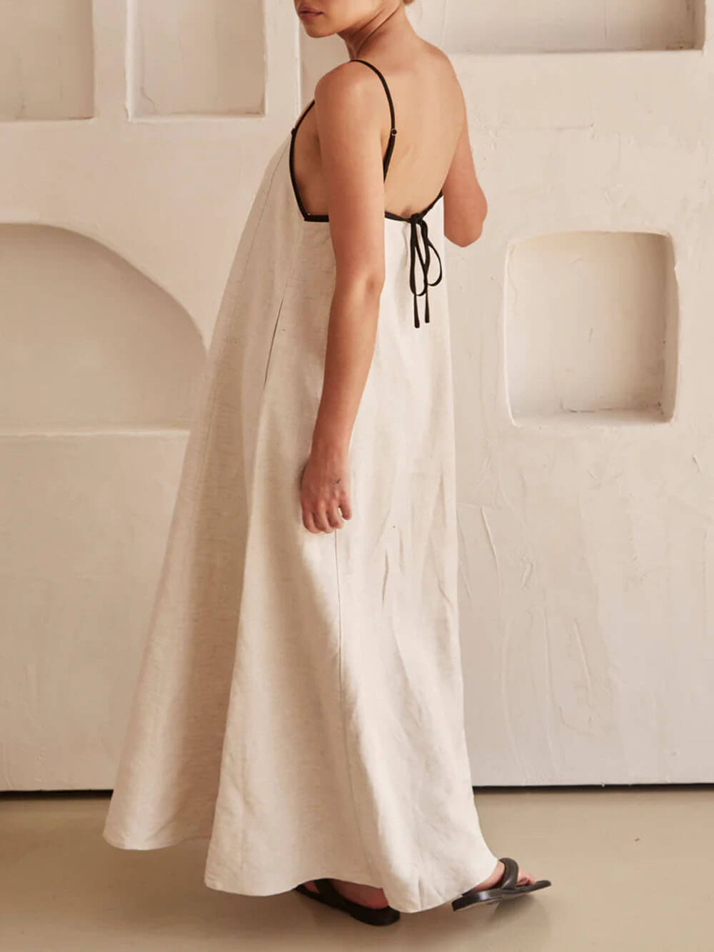 Contrasting A-line Summer Suspender Dress