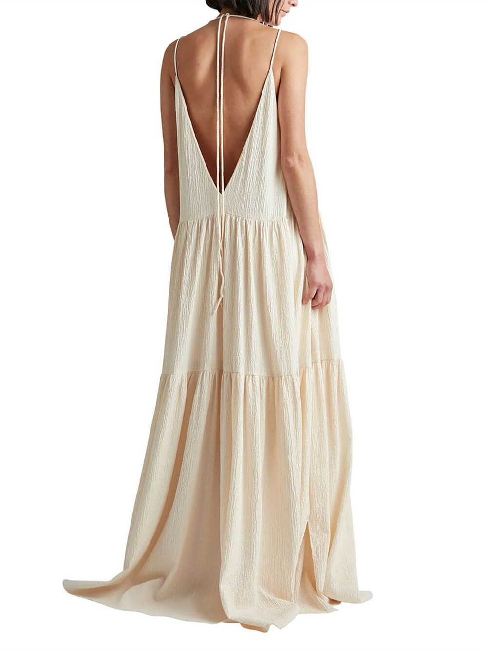 Summer V-Neck Strappy Maxi Dress