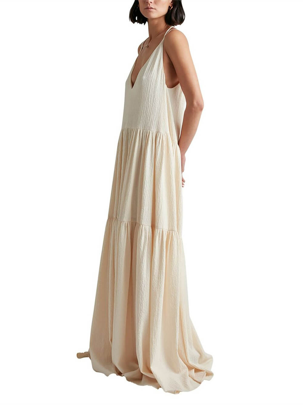 Summer V-Neck Strappy Maxi Dress