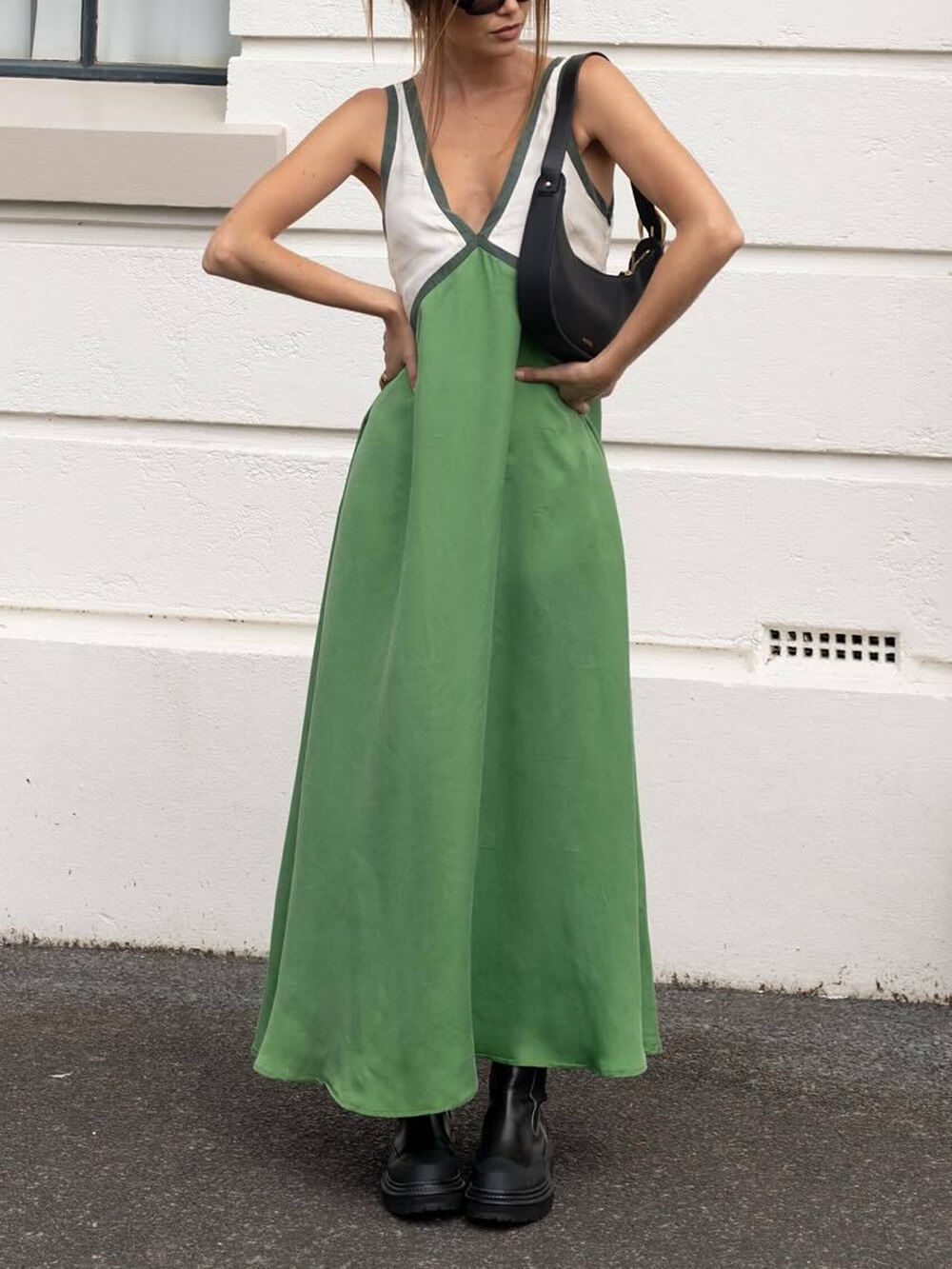 Zara Panel Play V-Neck Dress