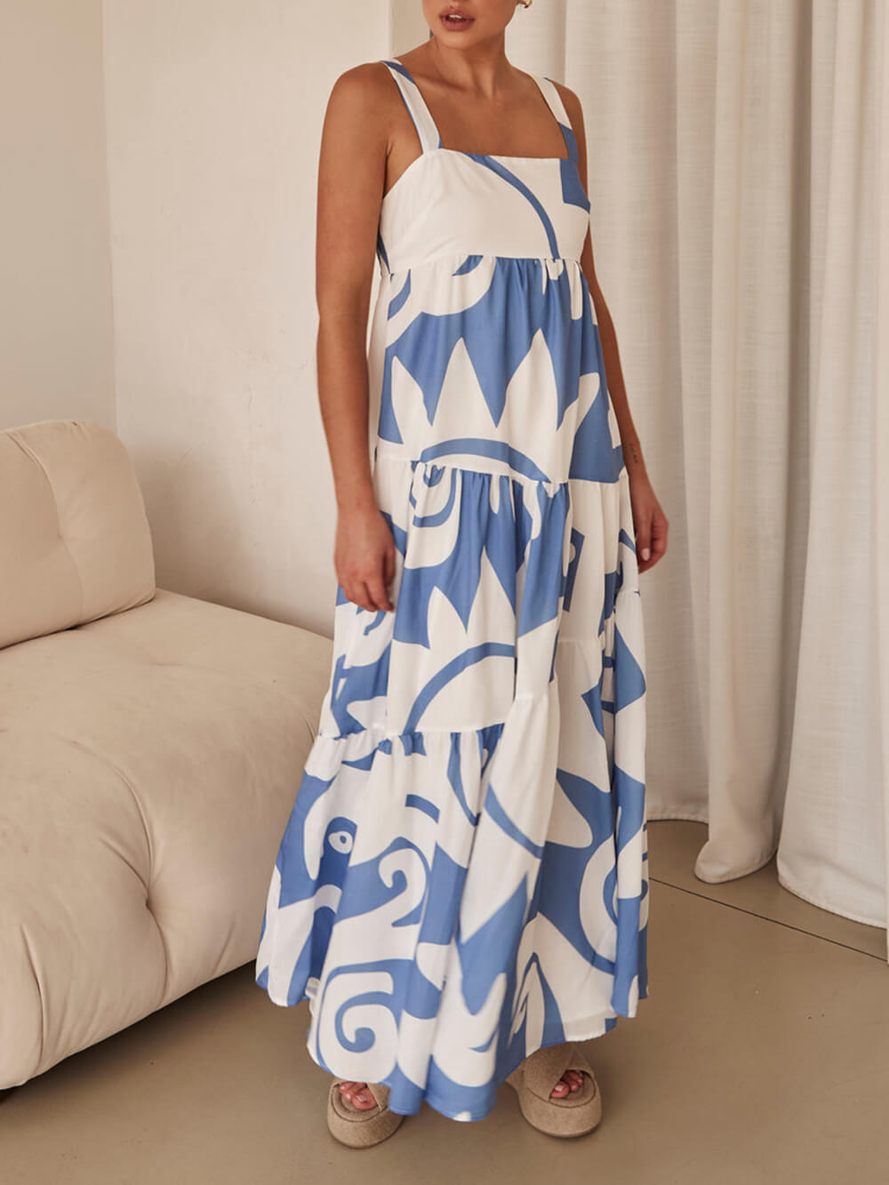 Seren Linea Geometric Print Maxi Dress