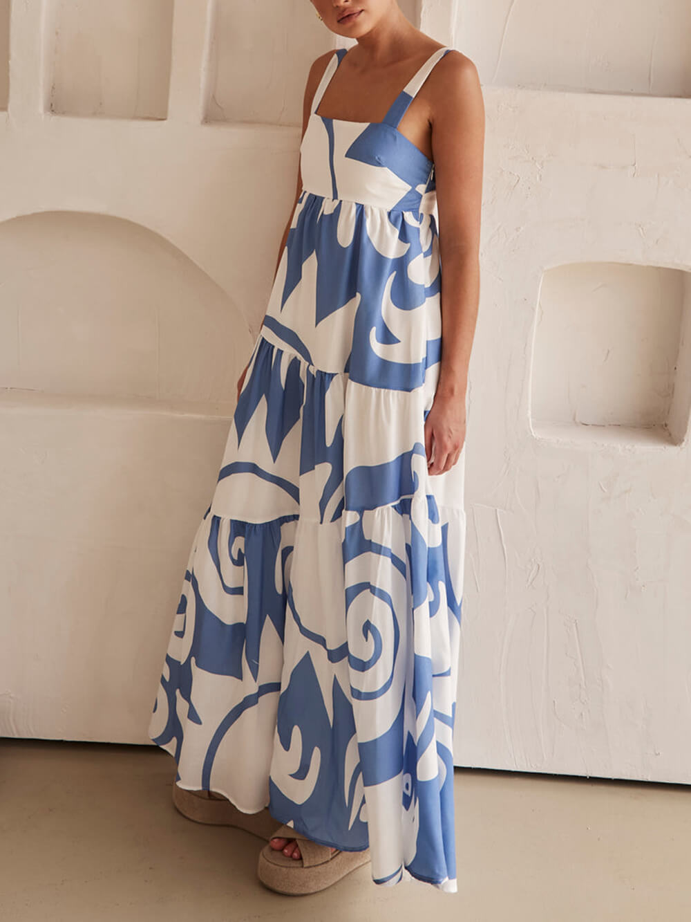 Seren Linea Geometric Print Maxi Dress