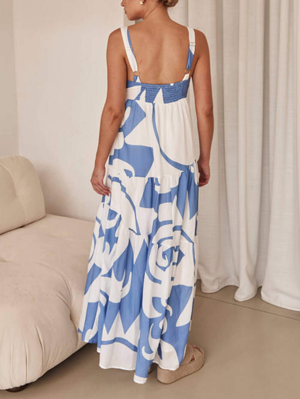 Seren Linea Geometric Print Maxi Dress