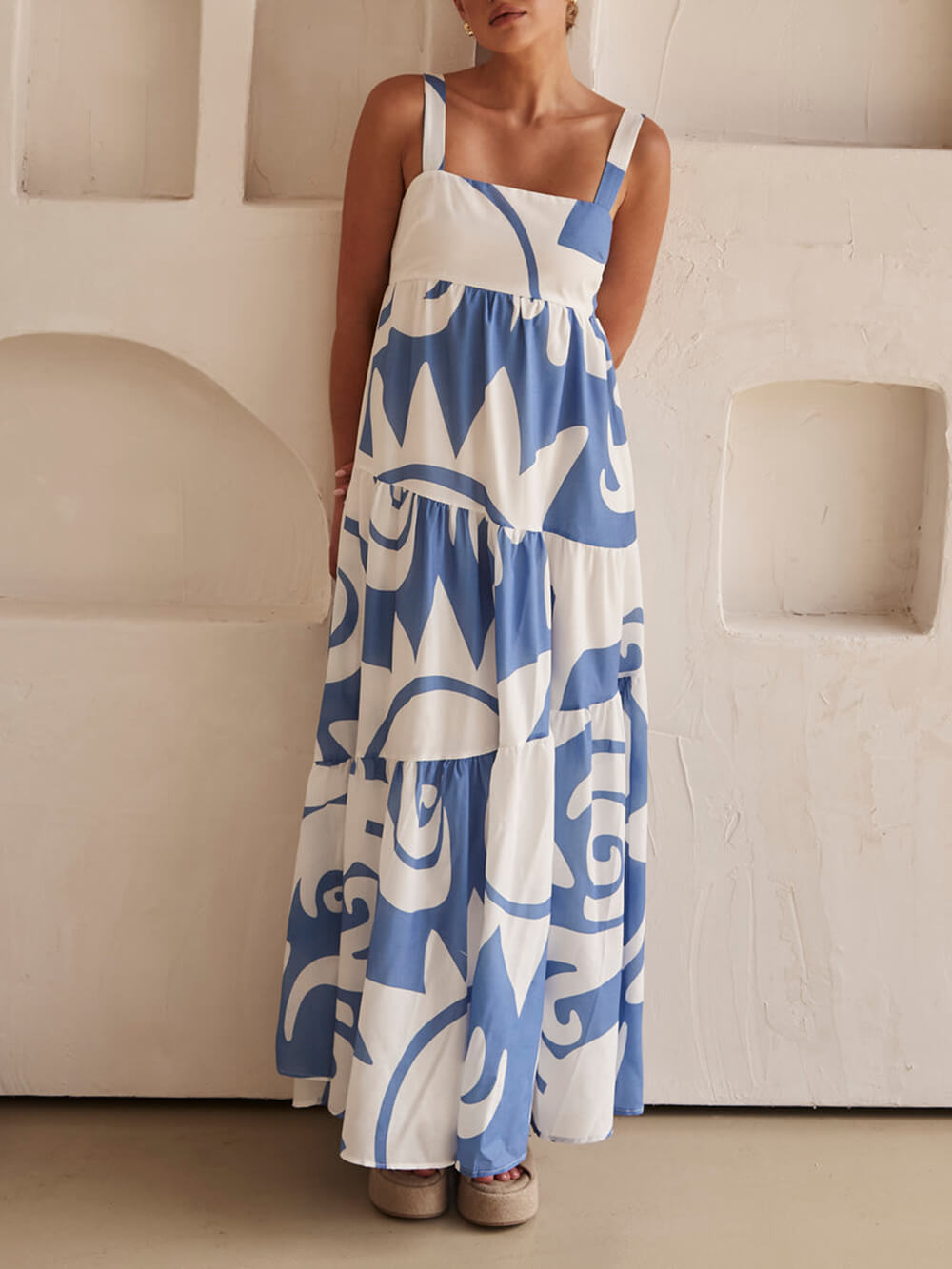 Seren Linea Geometric Print Maxi Dress