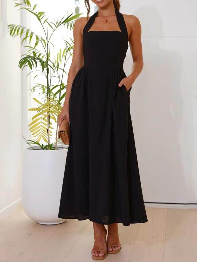 Black Halo Waist Dress