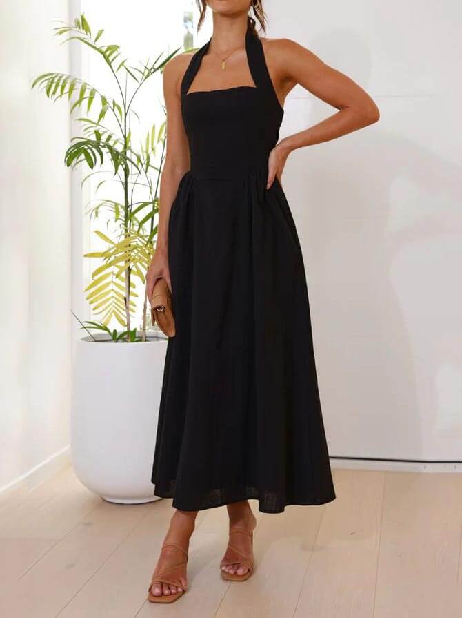 Black Halo Waist Dress