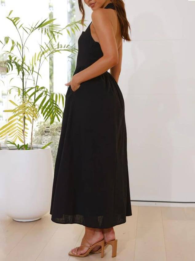 Black Halo Waist Dress