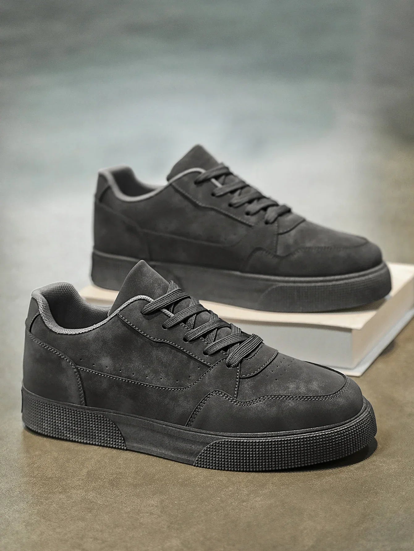 Men’s Breathable Artificial Leather Sneakers – Height Increasing, Anti-Odor Casual Sports Shoes