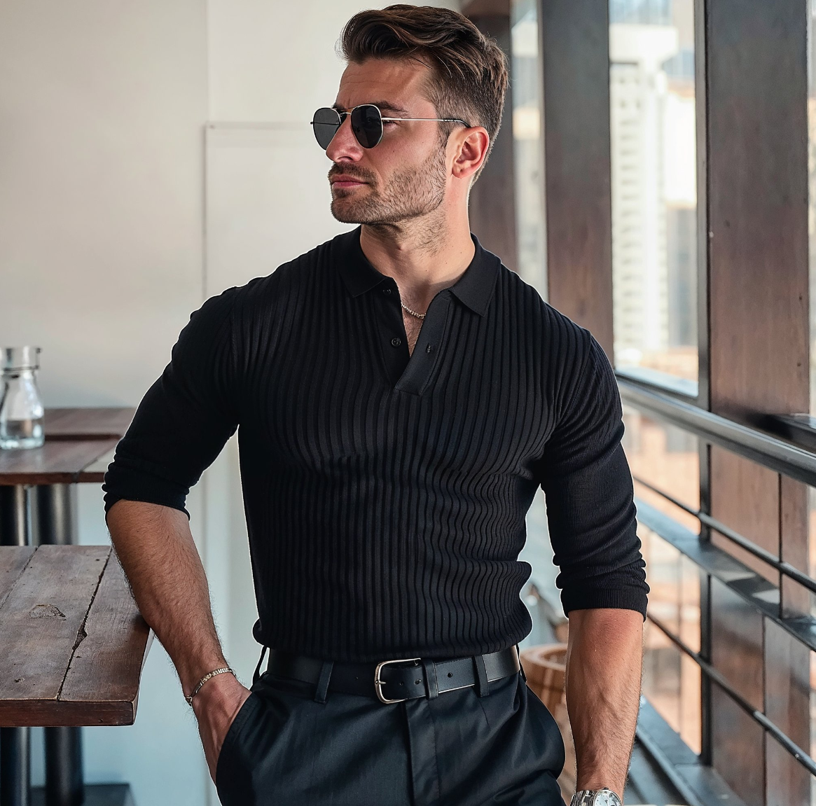 Men’s V-Neck Long Sleeve T-Shirt