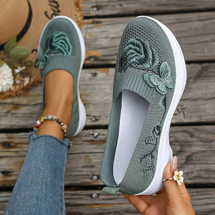 Women's Butterfly Embroidered Loafers