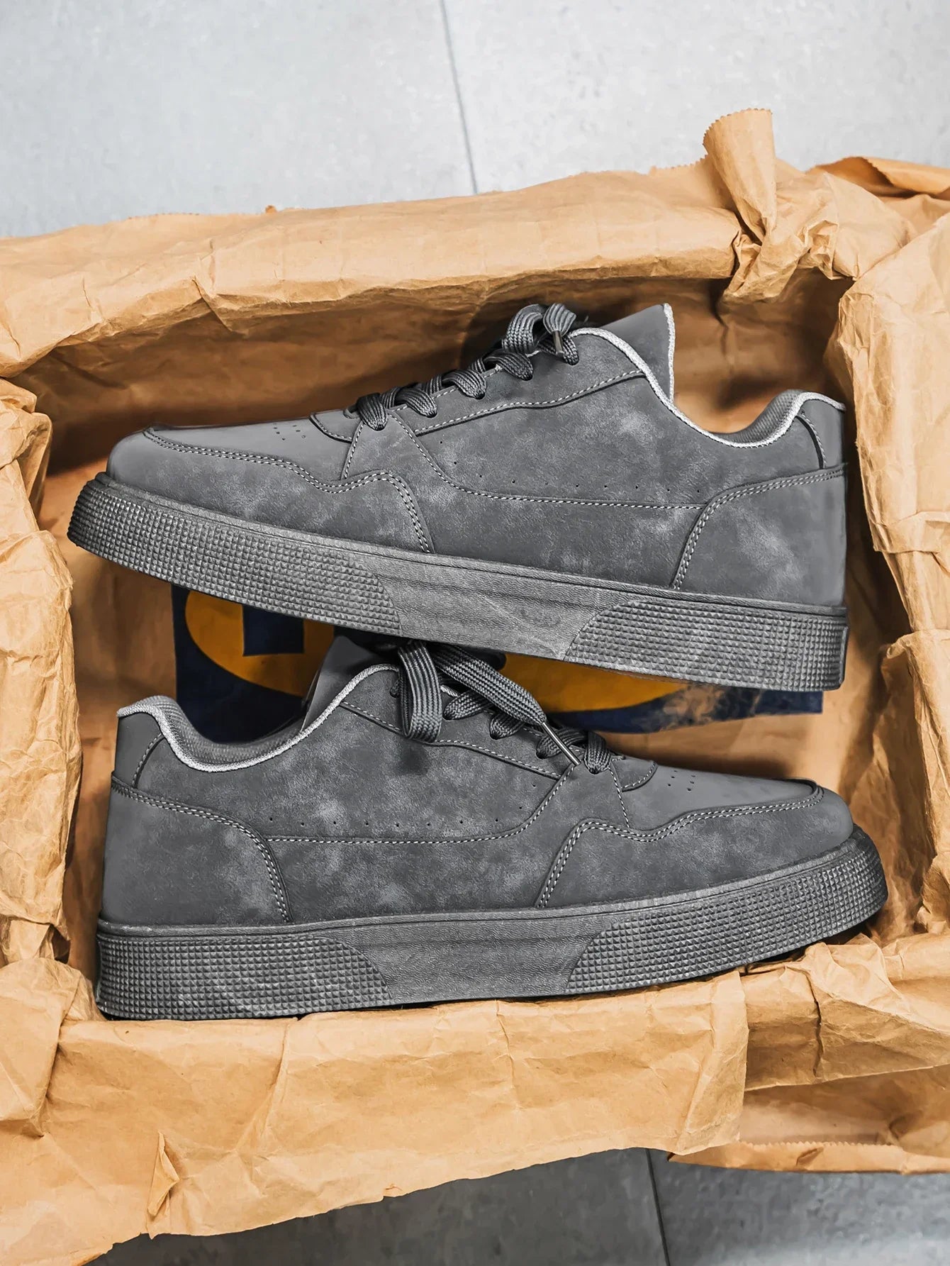 Men’s Breathable Artificial Leather Sneakers – Height Increasing, Anti-Odor Casual Sports Shoes