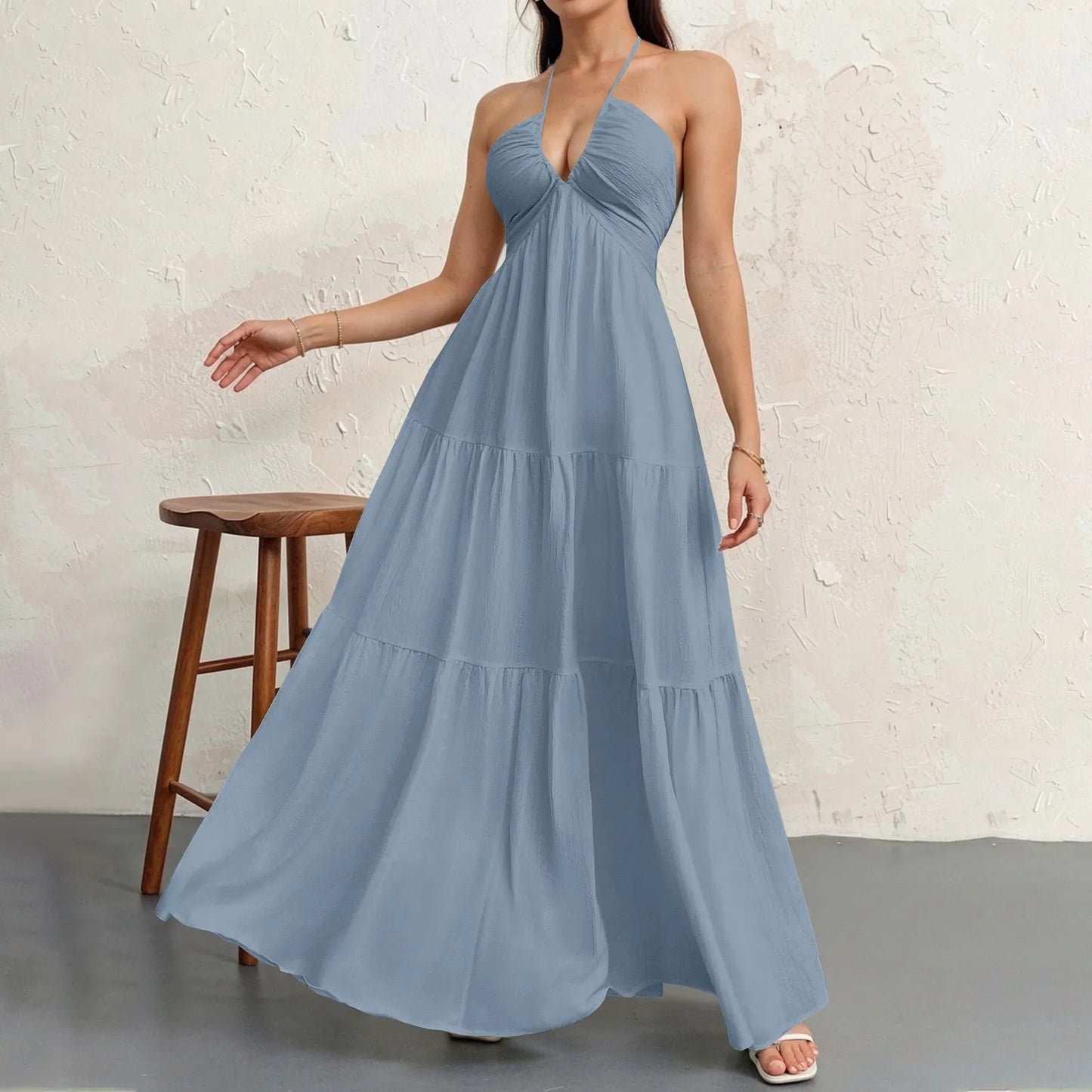 Éloria Lace-Up A-Line Dress