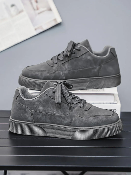 Men’s Breathable Artificial Leather Sneakers – Height Increasing, Anti-Odor Casual Sports Shoes
