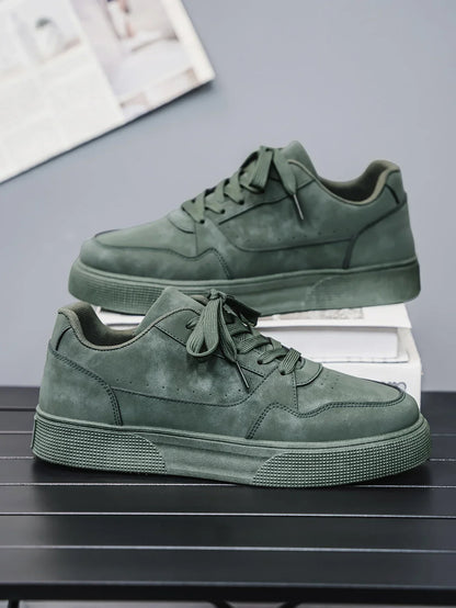 Men’s Breathable Artificial Leather Sneakers – Height Increasing, Anti-Odor Casual Sports Shoes