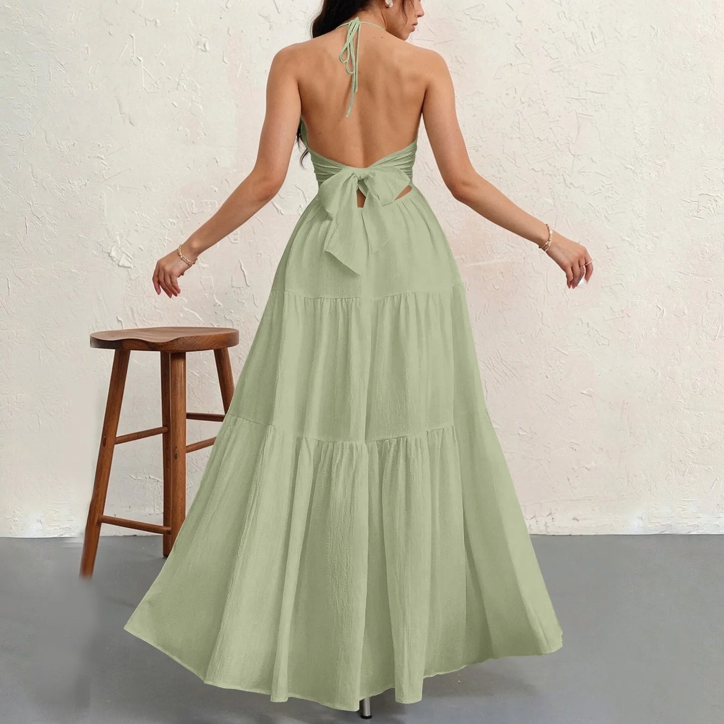 Éloria Lace-Up A-Line Dress