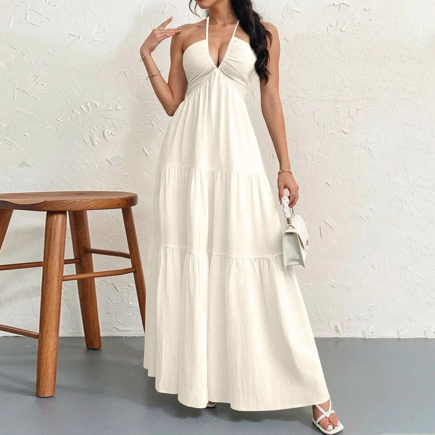 Éloria Lace-Up A-Line Dress