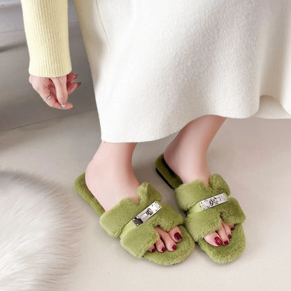 CloudStep™ Luxe Button Fur Slippers for Women