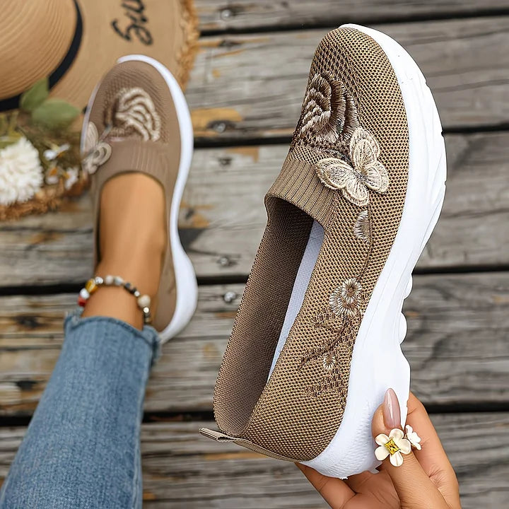 Women's Butterfly Embroidered Loafers